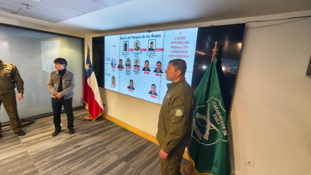 Carabineros captura a miembros de la «Jauría del Parque de los Reyes» que obligaba a transeúntes a hacer transferencias